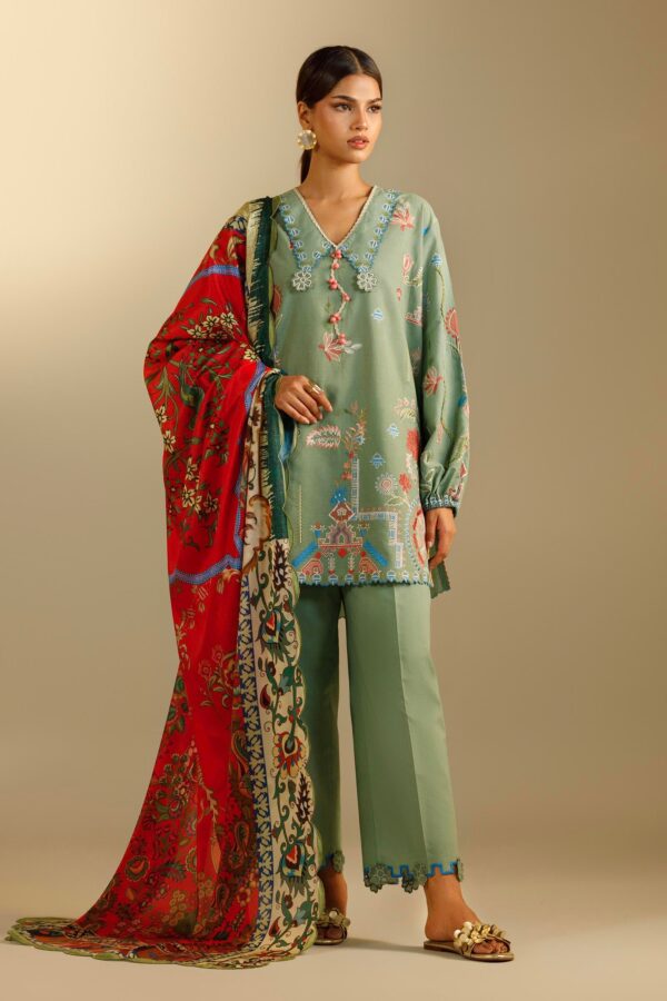 Sana Safinaz Unstitched Embroidered 3 Piece Muzlin Suit