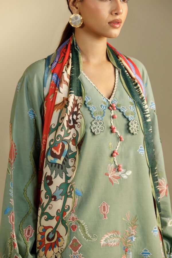 Alternative view of Sana Safinaz Unstitched Embroidered 3 Piece Muzlin Suit