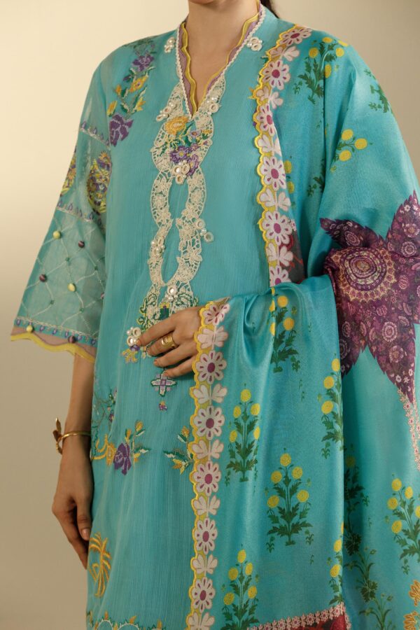 Alternative view of Sana Safinaz Unstitched Embroidered 3 Piece Muzlin Suit