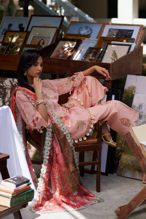 Alternative view of Sana Safinaz Unstitched Embroidered 3 Piece Muzlin Suit