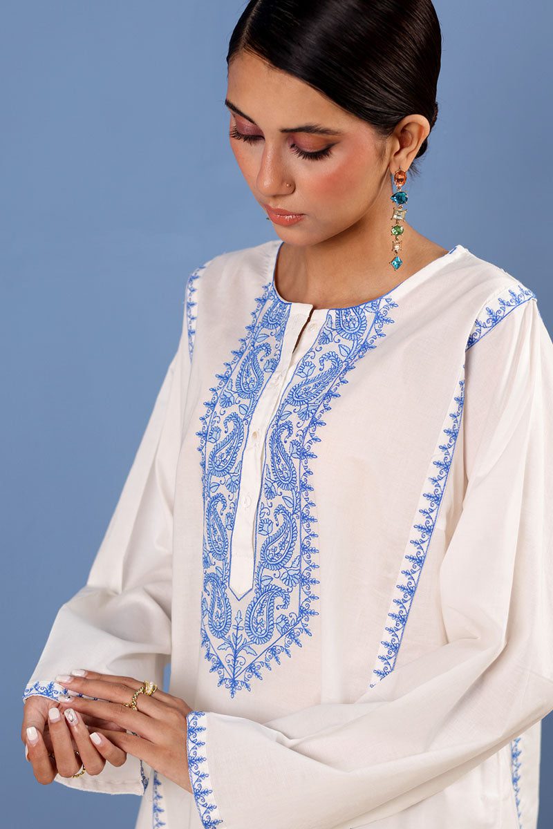 Generation azure embroidered kurti Generation Azure Embroidered Kurti