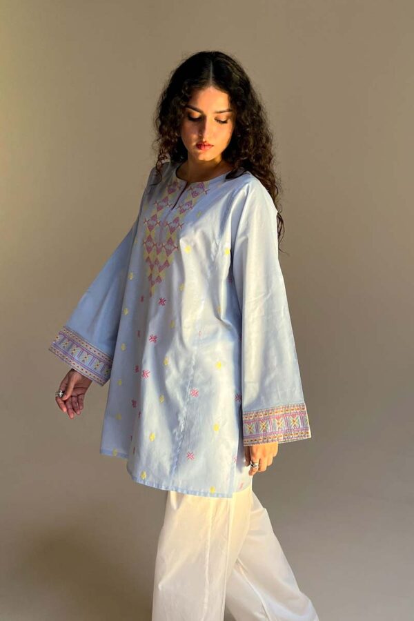 Alternative view of Generation Lemon Blush Embroidered Kurti