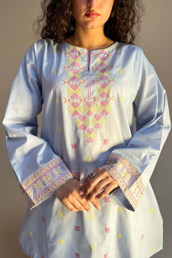 Generation Lemon Blush Embroidered Kurti