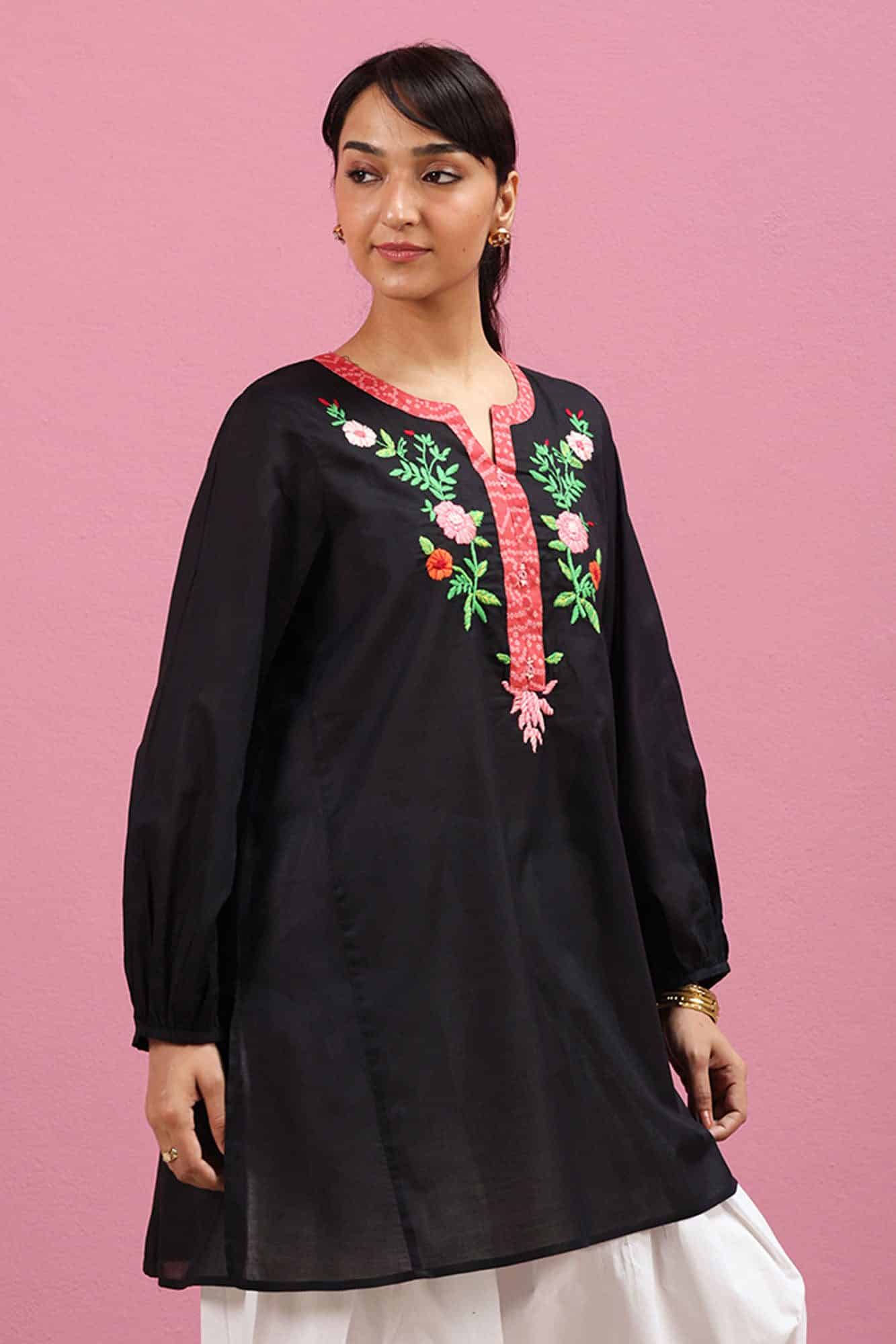 Generation hand-embroidered floral shirt Generation Hand-Embroidered Floral Shirt