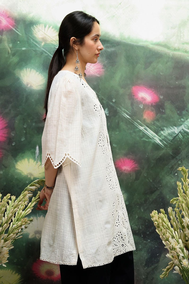 Generation ivory schiffli edit shirt– s26w8058 white 4 Generation Ivory Schiffli Edit Shirt– S26W8058 White 4