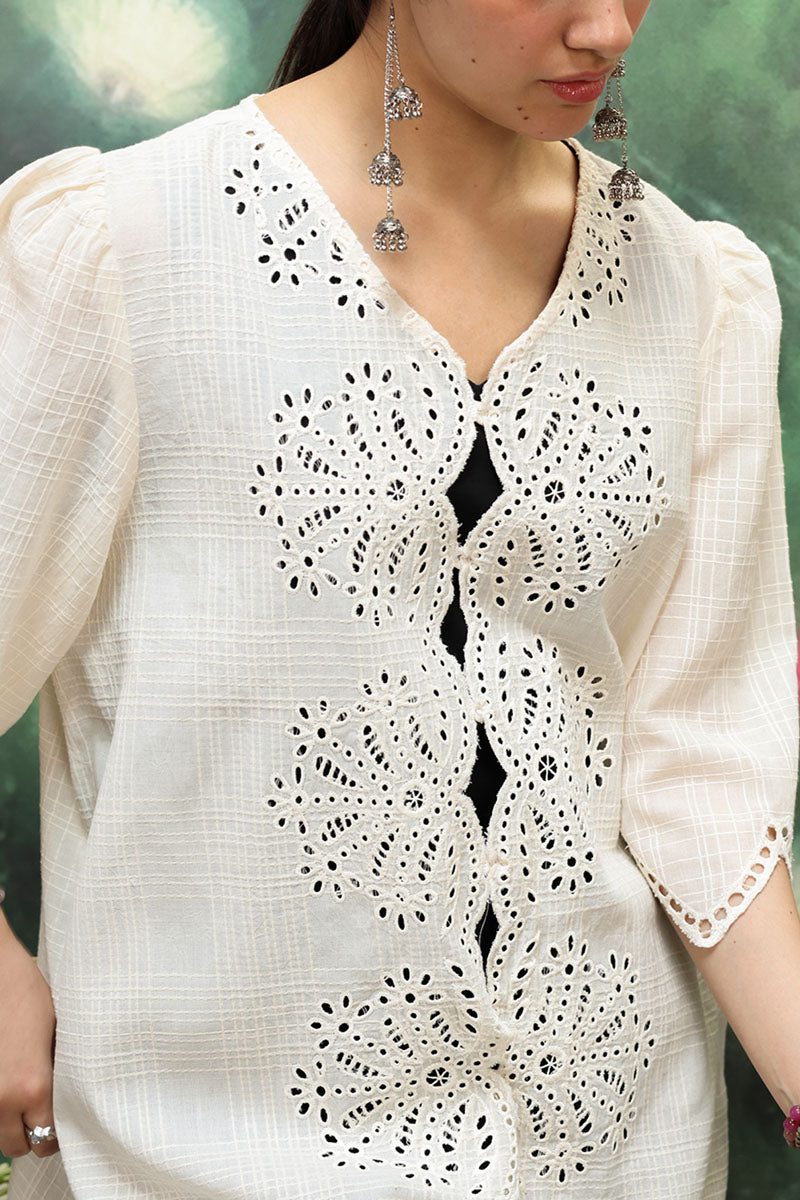 Generation ivory schiffli edit shirt Generation Ivory Schiffli Edit Shirt
