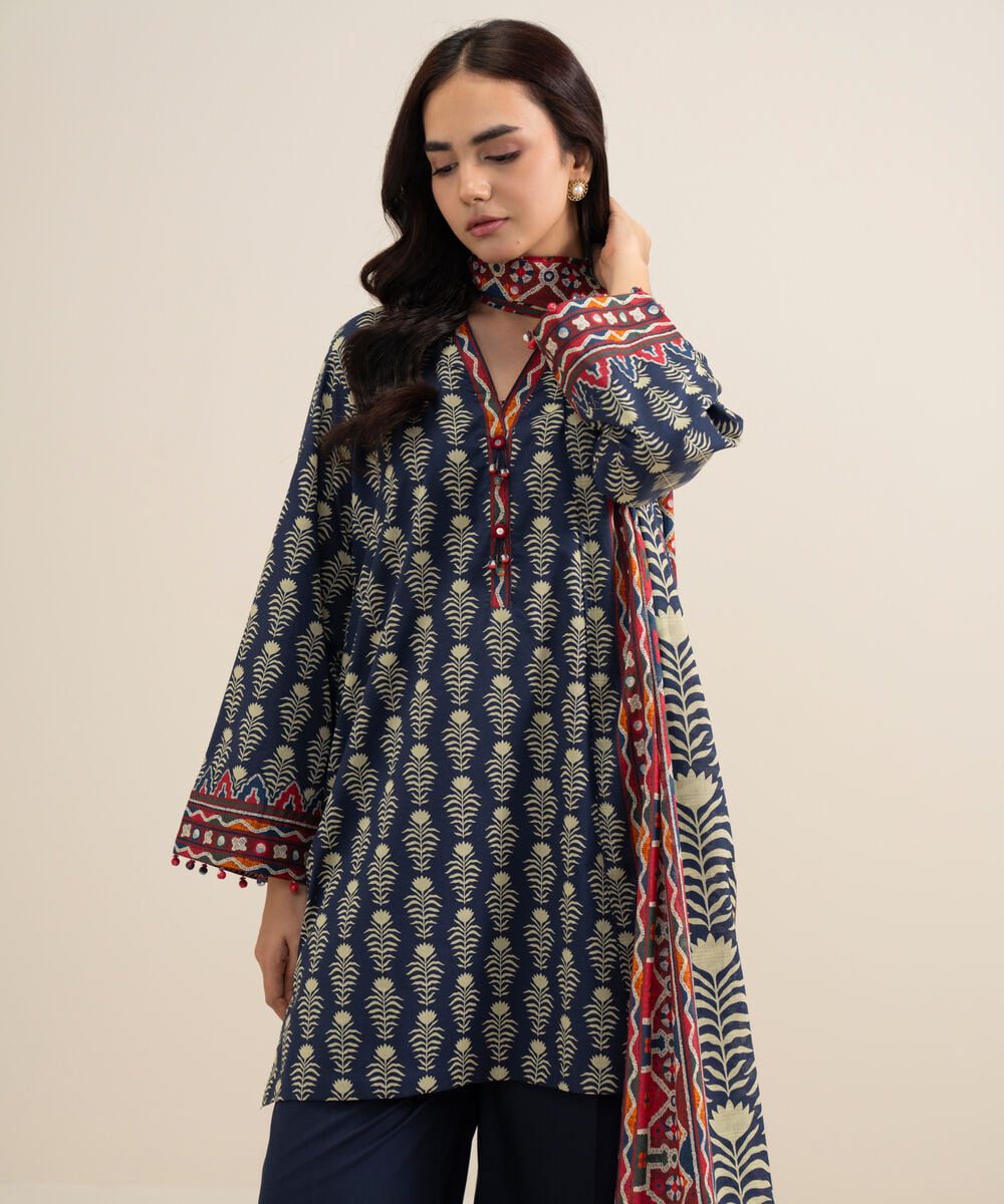Sapphire women's unstitched lawn printed navy blue 3 piece suit – u3pdys26v618 Sapphire Women's Unstitched Lawn Printed Navy Blue 3 Piece Suit – U3PDYS26V618