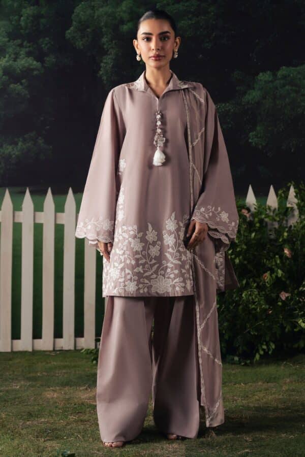 Cross Stitch MAUVE WHISPER-3PC EMBROIDERED SUIT Cross Stitch MAUVE WHISPER-3PC EMBROIDERED SUIT