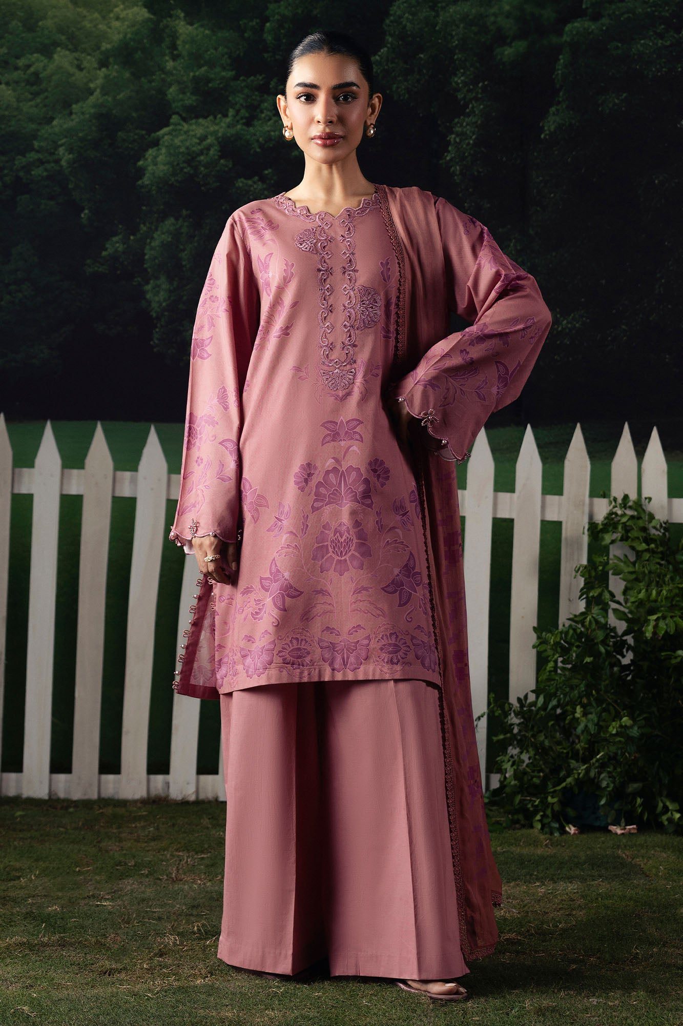 Cross stitch blush essence-3pc printed suit Cross Stitch BLUSH ESSENCE-3PC PRINTED SUIT