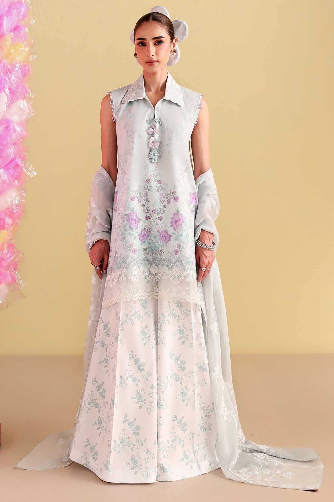 Cross stitch carnation grace-3pc printed lawn suit Cross Stitch CARNATION GRACE-3PC PRINTED LAWN SUIT