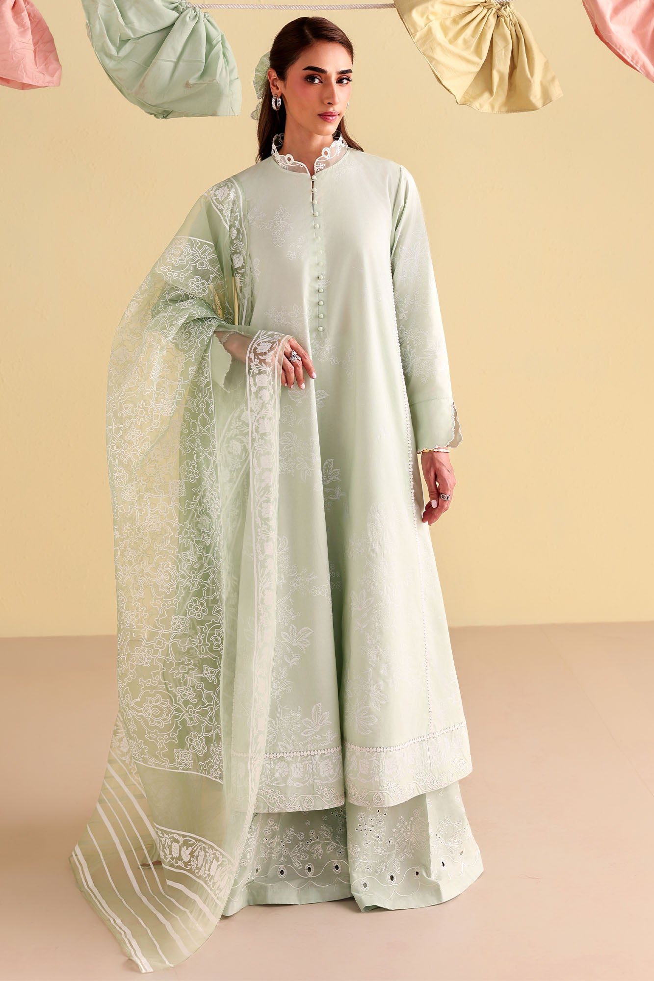 Cross stitch light jade-3pc printed lawn suit Cross Stitch LIGHT JADE-3PC PRINTED LAWN SUIT