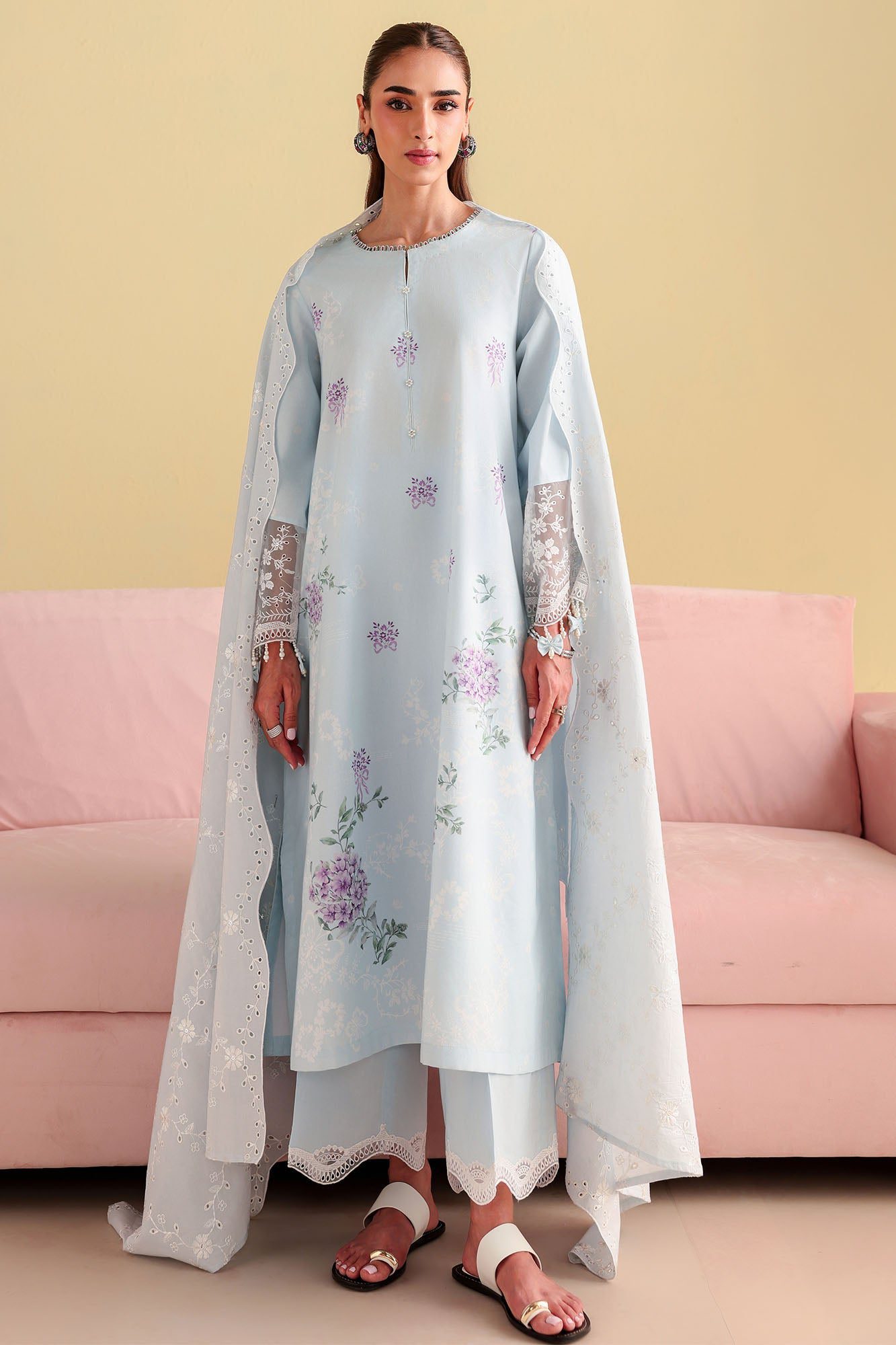 Cross stitch opaline pearl-3pc printed lawn suit Cross Stitch OPALINE PEARL-3PC PRINTED LAWN SUIT