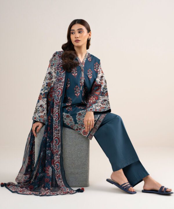 Sapphire Women's Unstitched Lawn Printed Blue 3 Piece Suit – 0U2DDDS26V68