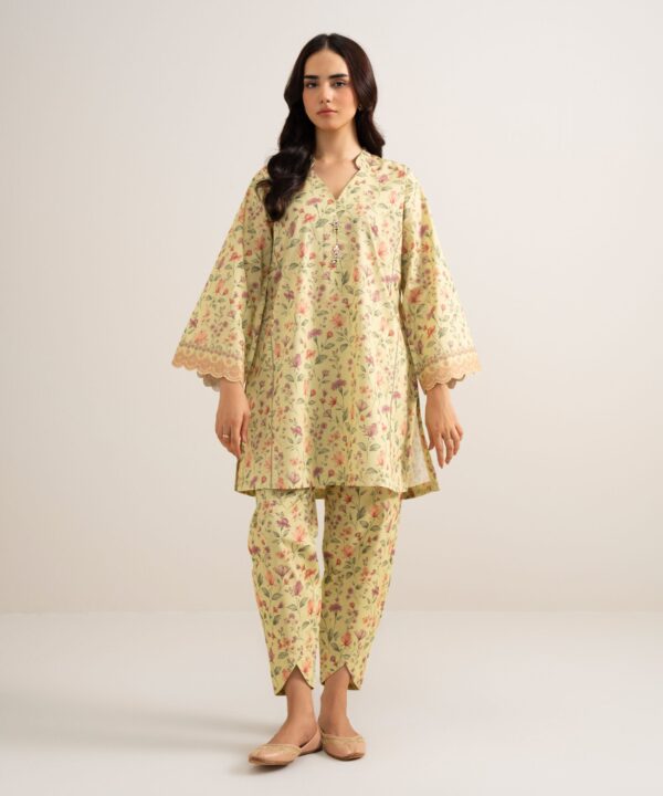 Sapphire Women's Unstitched Lawn Printed Yellow 2 Piece Suit – 0U2TDDS26V62