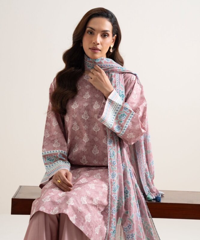 Sapphire Women's Unstitched Lawn Printed Pink 3 Piece Suit – 0U3PDDS26V72