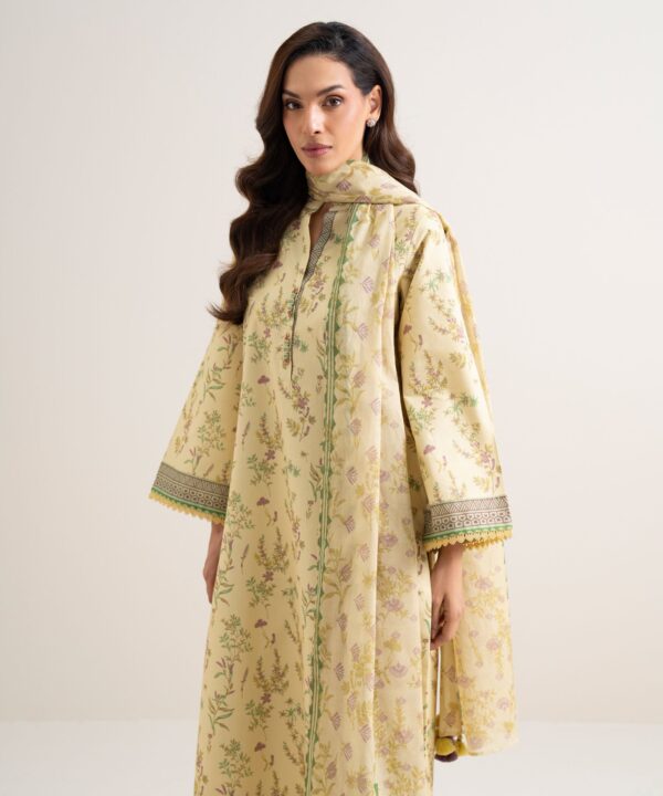 Sapphire Women's Unstitched Lawn Printed Yellow 3 Piece Suit – 0U3PDDS26V73