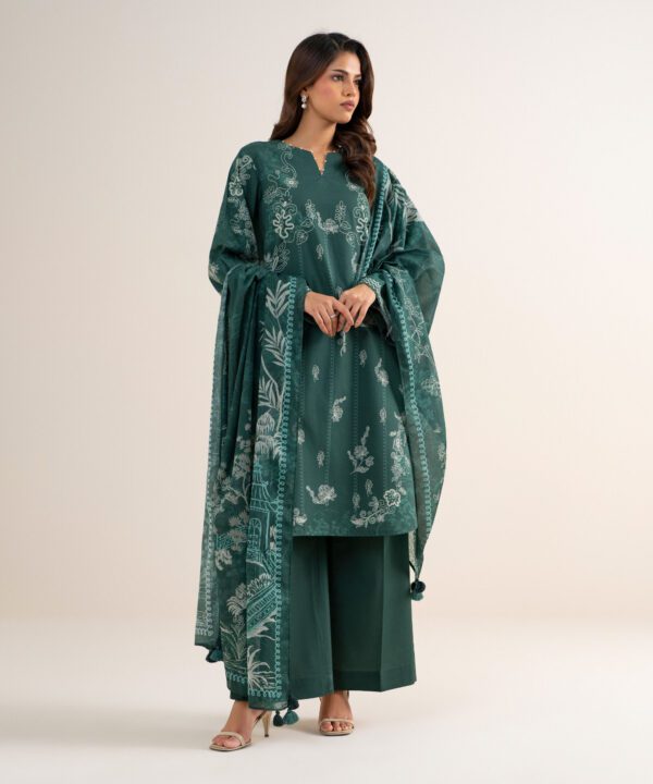 Sapphire Women's Unstitched Lawn Printed Green 3 Piece Suit – 0U3PDYS26V74
