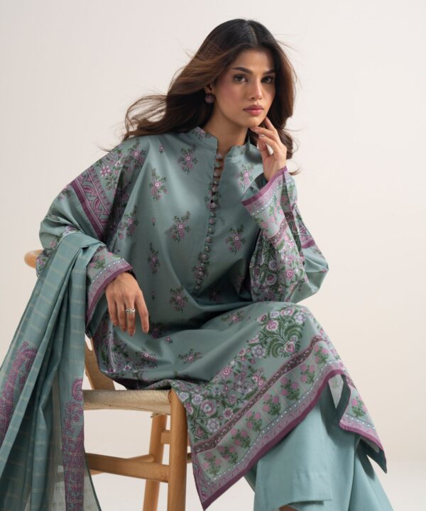 Sapphire Women's Unstitched Zari Lawn Printed Grey 3 Piece Suit – 0U3PDYS26V77