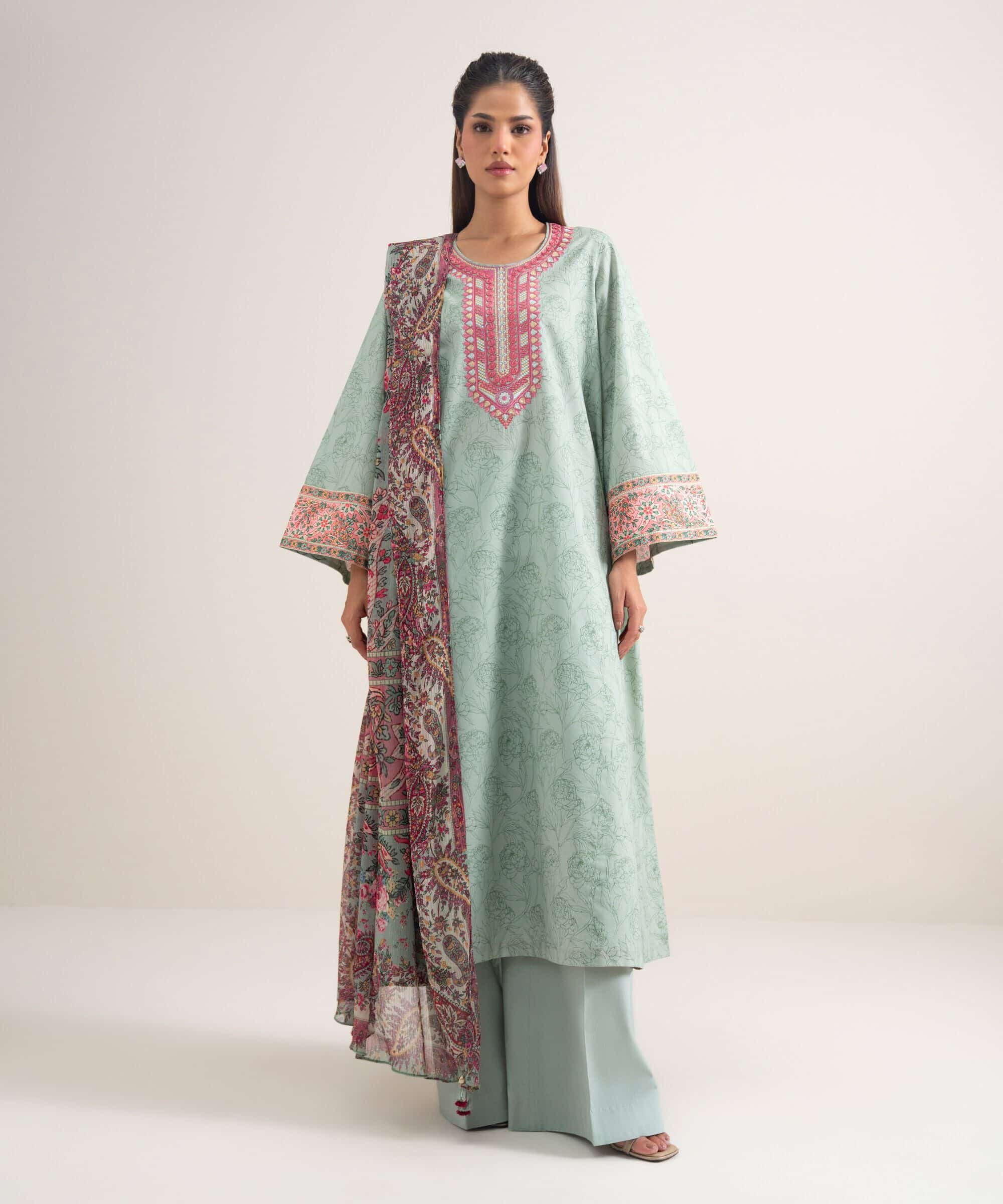 Sapphire women's unstitched lawn embroidered green 2 piece suit – 2dedys26v795 Sapphire Women's Unstitched Lawn Embroidered Green 2 Piece Suit – 2DEDYS26V795