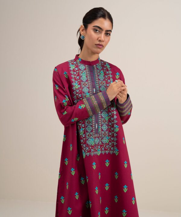 Sapphire Women's Unstitched Lawn Embroidered Red 2 Piece Suit – 2TEDDS26V414