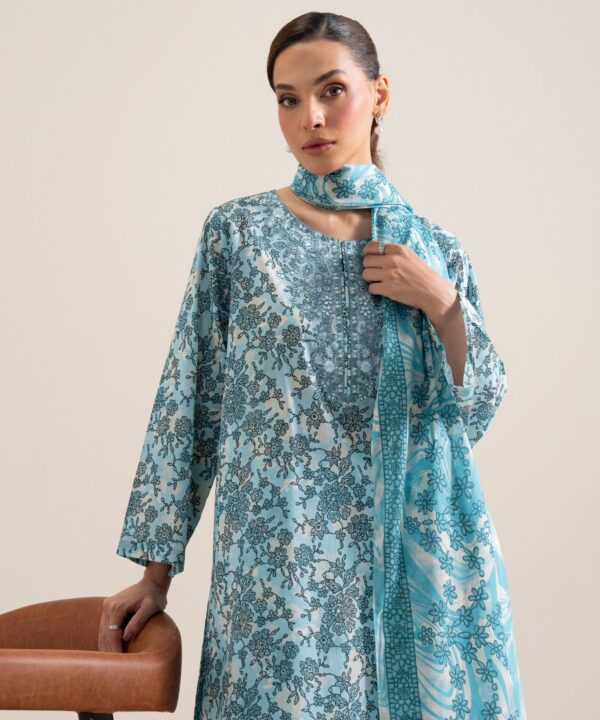Sapphire Women's Unstitched Lawn Embroidered Aqua 3 Piece Suit – 3PDYS26V6101