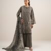 Sapphire Women's Unstitched Lawn Printed Grey 3 Piece Suit – 3PDYS26V7100
