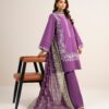 Sapphire Women's Unstitched Lawn Embroidered Purple 3 Piece Suit – 3PEADD26V114