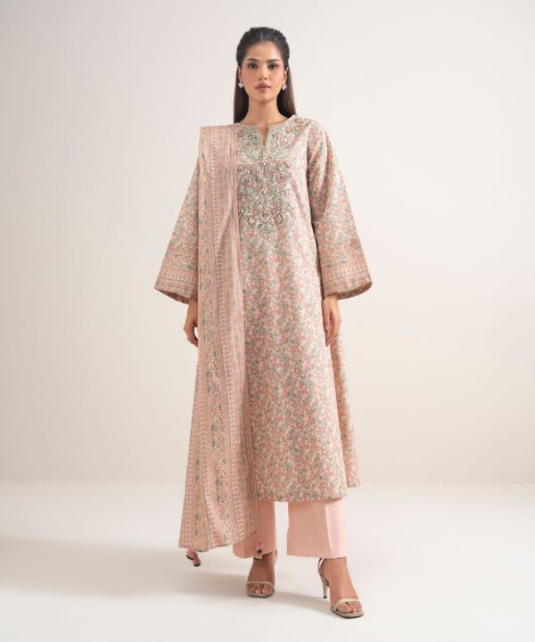 Sapphire Women's Unstitched Lawn Embroidered Pink 3 Piece Suit – 3PEDYS26V642