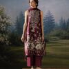 Sapphire Women's Unstitched Cotton Embroidered Red – 3PEDYS26V727