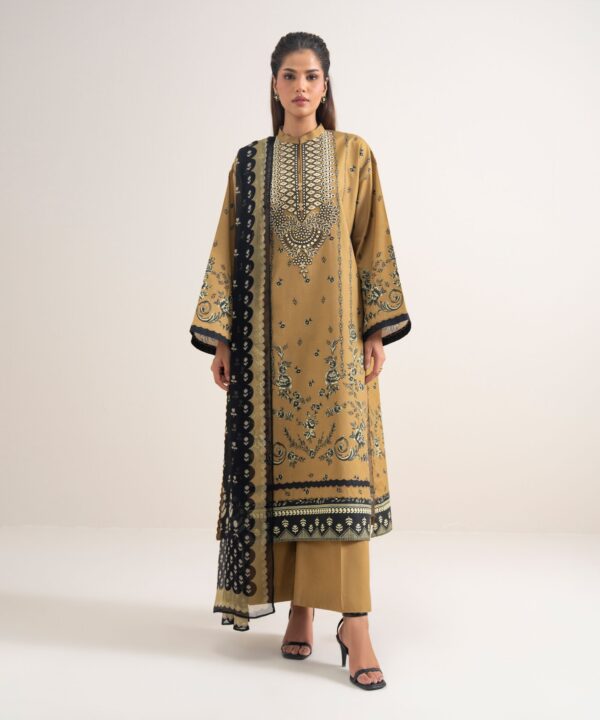 Sapphire Women's Unstitched Cotton Embroidered Yellow – 3PEDYS26V728