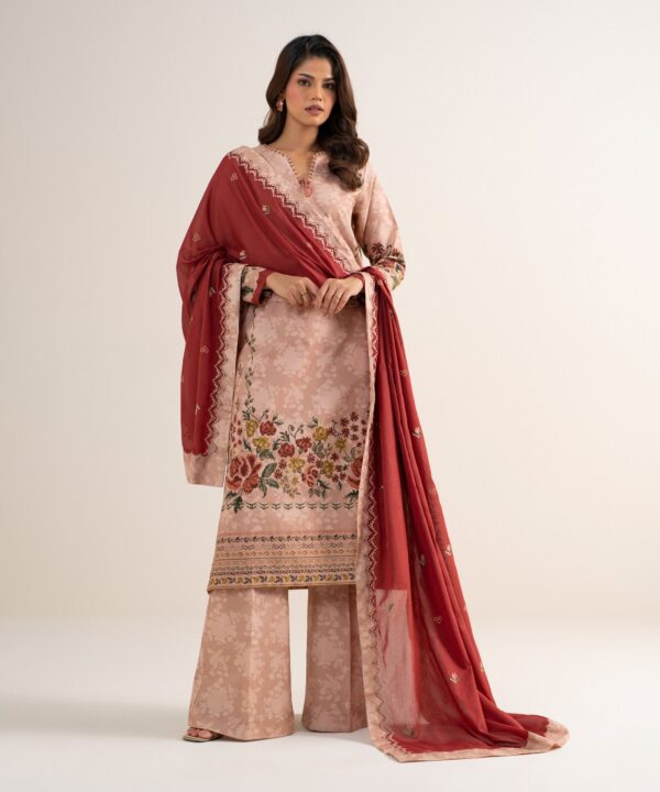 Sapphire Women's Unstitched Cotton Embroidered Pink – 3PEDYS26V729