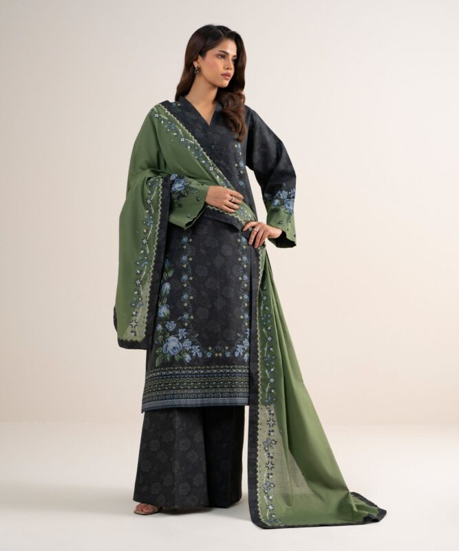 Sapphire Women's Unstitched Cotton Embroidered Grey – 3PEDYS26V732