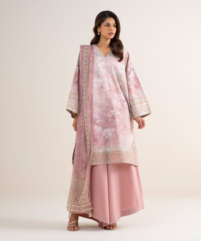 Sapphire Women's Unstitched Lawn Embroidered Pink – 3PEDYS26V756