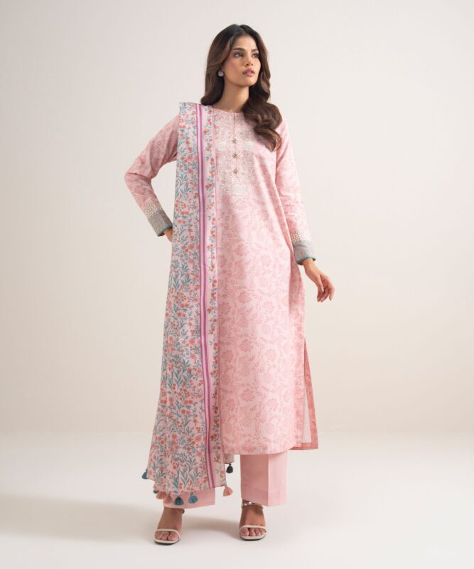 Sapphire Women's Unstitched Lawn Embroidered Pink – 3PEDYS26V757
