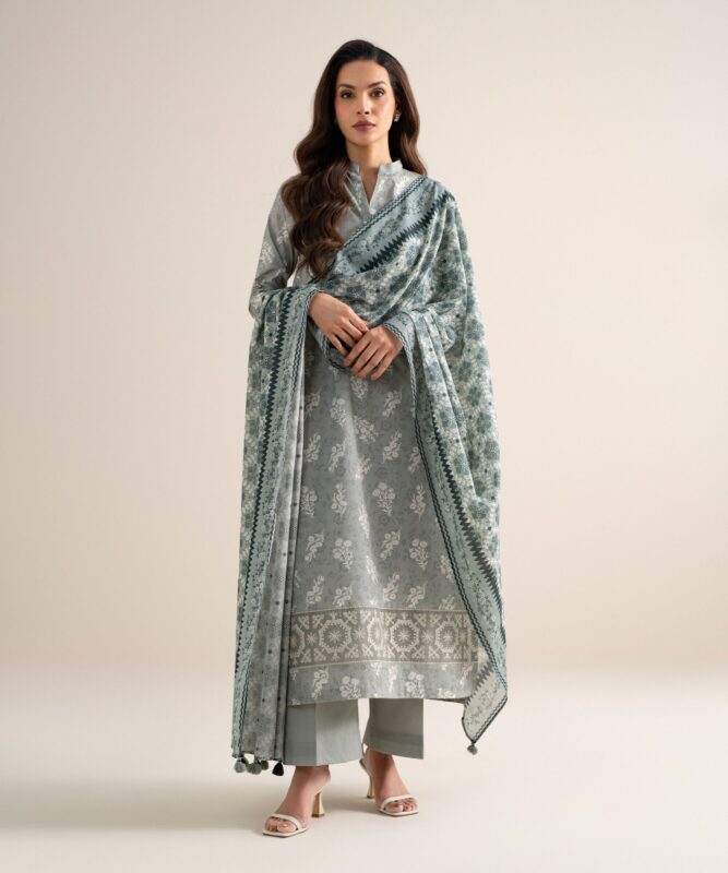 Sapphire Women's Unstitched Lawn Embroidered Grey – 3PEDYS26V758