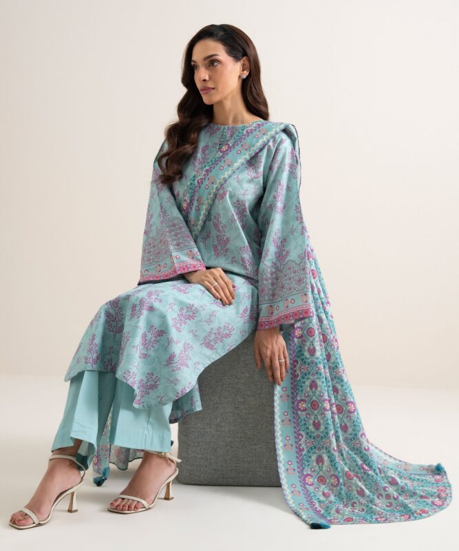Sapphire Women's Unstitched Lawn Embroidered Blue – 3PEDYS26V761