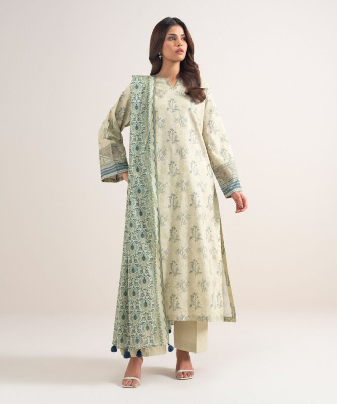 Sapphire Women's Unstitched Lawn Embroidered Off White – 3PEDYS26V762