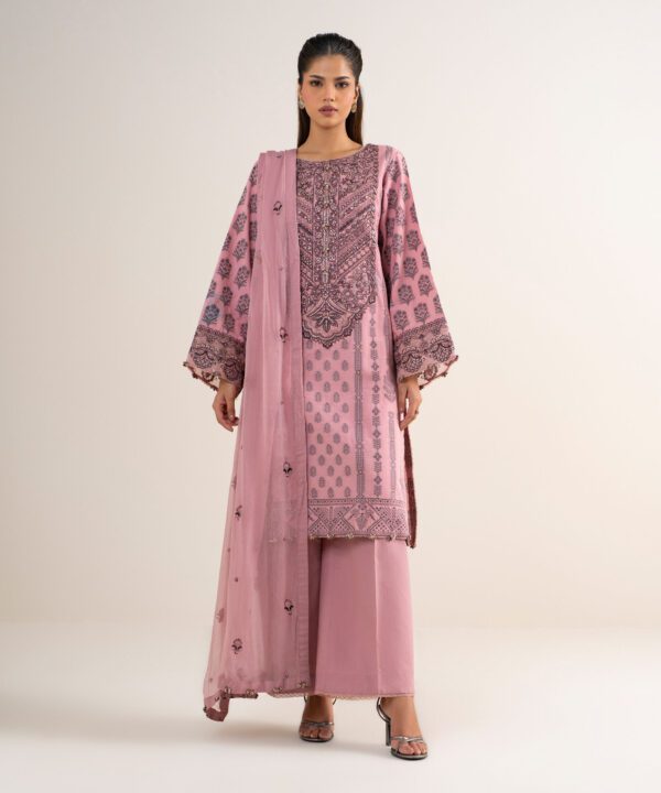 Sapphire Women's Unstitched Extra Weft Jacquard Embroidered Pink – 3PELXS26V722
