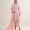 Sapphire Women's Unstitched Cotton Jacquard Embroidered Pink – 3PELXS26V729