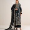 Sapphire Women's Unstitched Fine Cotton Satin Embroidered Black – 3PELXS26V740