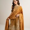 Sapphire Women's Unstitched Textured Lawn Embroidered Mustard 3 Piece Suit – 3PESGS26V748