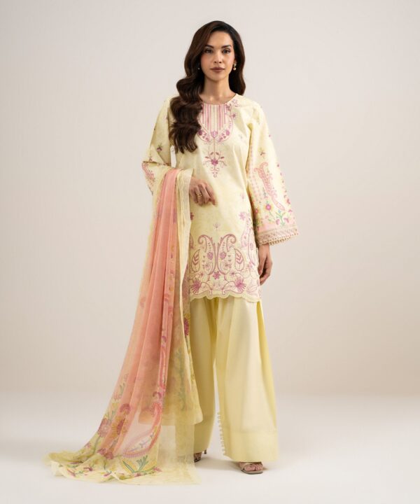 Sapphire Women's Unstitched Lawn Embroidered Yellow – 3PESGS26V795