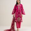 Sapphire Women's Unstitched Textured Lawn Embroidered Red 3 Piece Suit – 3PESTS26V711