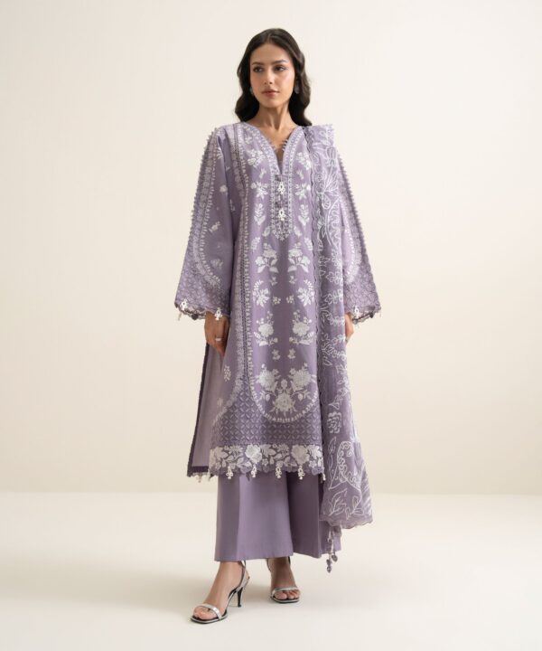 Sapphire Women's Unstitched Lawn Embroidered Purple – 3PESUS26V414