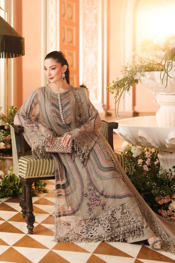 Maria B 3 Piece Embroidered Chiffon Suit– D1-A