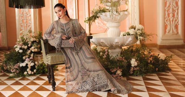 Maria b 3 piece embroidered chiffon suit– d1-k Maria B 3 Piece Embroidered Chiffon Suit– D1-K