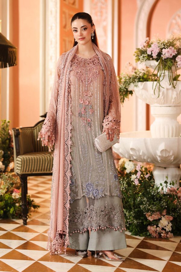 Maria B 3 Piece Embroidered Chiffon Suit– D2-A
