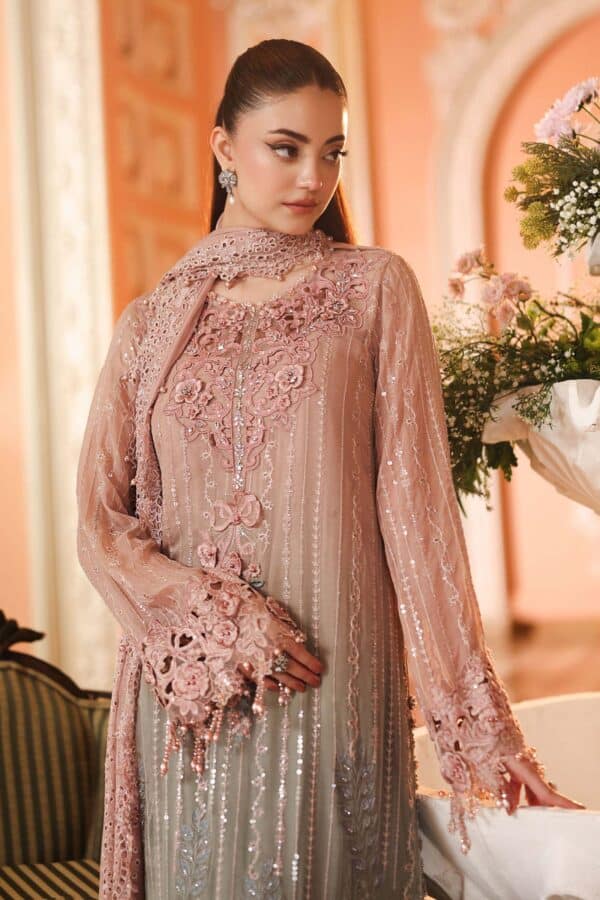 Maria b 3 piece embroidered chiffon suit– d2-c Maria B 3 Piece Embroidered Chiffon Suit– D2-C