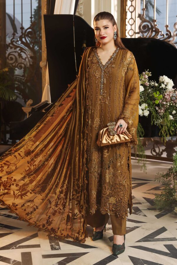 Maria B 3 Piece Embroidered Chiffon Suit– D5-B