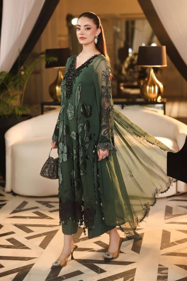 Maria b 3 piece embroidered chiffon suit– d7-c Maria B 3 Piece Embroidered Chiffon Suit– D7-C